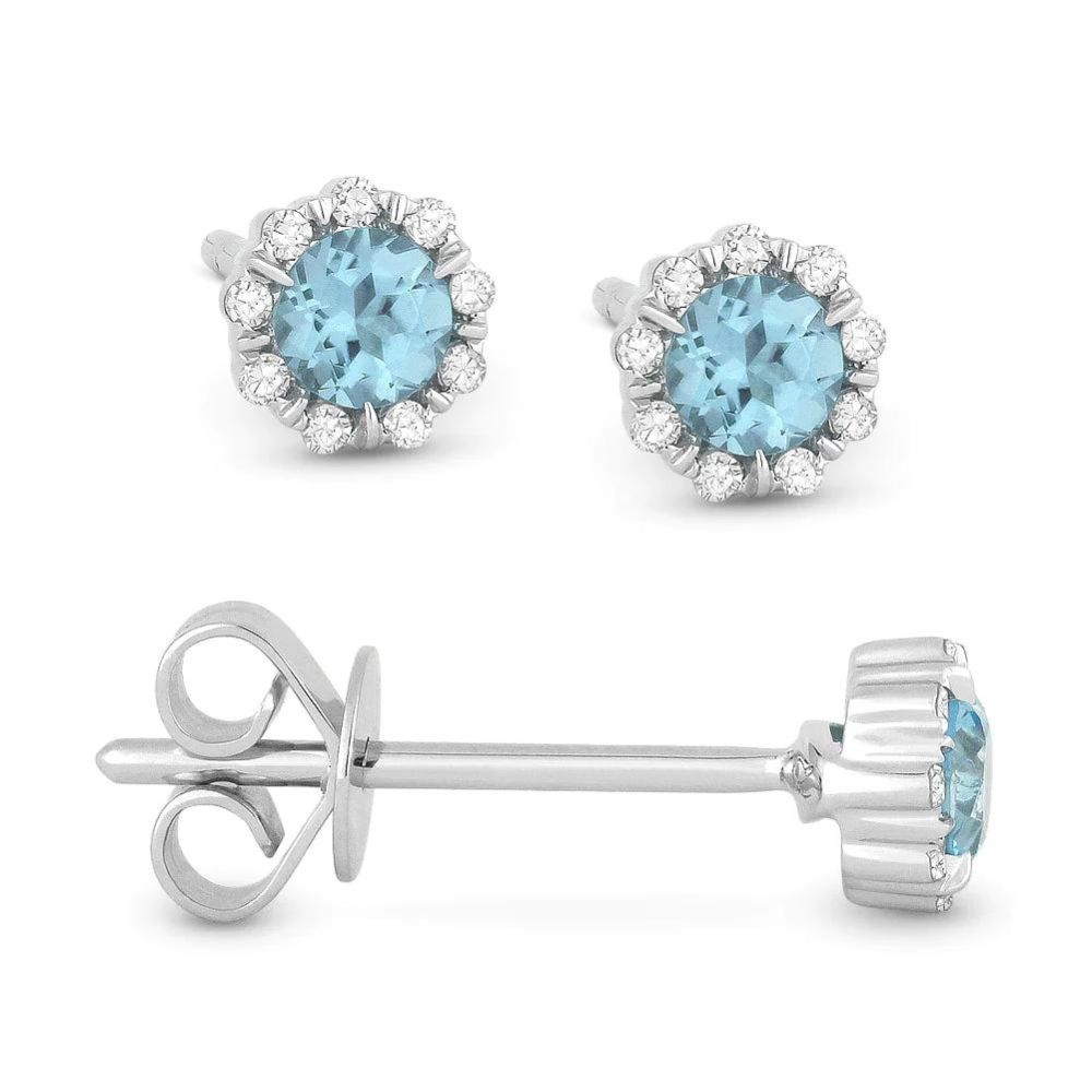 Blue Topaz & Diamond Earrings